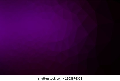 Dark Purple vector polygonal pattern. A completely new color illustration in a vague style. The best triangular design for your business.