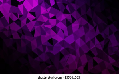 Dark Purple vector polygonal pattern. Glitter abstract illustration with an elegant design. Template for your brand book.