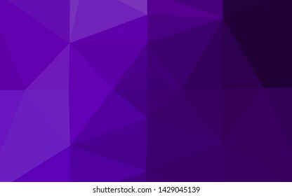 Dark Purple vector polygonal pattern. Colorful illustration in abstract style with gradient. Textured pattern for background.