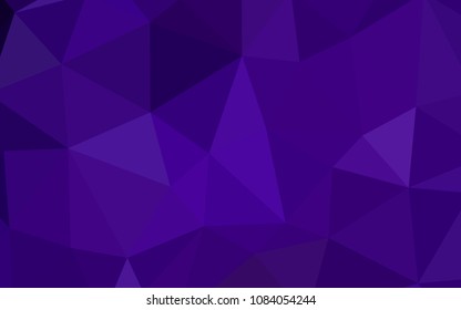 Dark Purple vector polygonal template. Creative illustration in halftone style with triangles. Polygonal design for your web site.