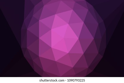 Dark Purple vector polygonal template with a diamond. Illustration in Origami style with gradient. Template for cell phone's backgrounds.