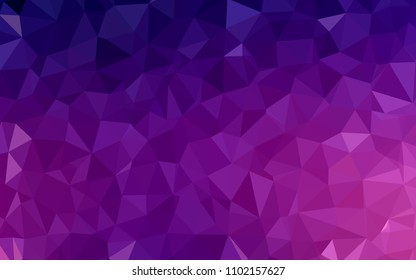 Dark Purple vector polygonal template. Polygonal abstract illustration with gradient. Best triangular design for your business.