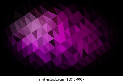 Dark Purple vector polygonal template. A sample with polygonal shapes. The textured pattern can be used for background.