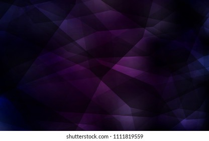 Dark Purple vector polygonal template. Glitter abstract illustration with an elegant triangles. Best triangular design for your business.
