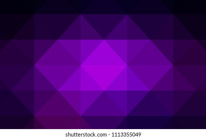 Dark Purple vector polygonal template. Creative illustration in halftone style with triangles. Brand new style for your business design.