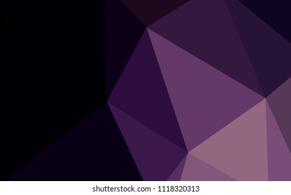 Dark Purple vector polygonal template. Glitter abstract illustration with an elegant triangles. Polygonal design for your web site.