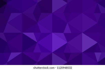 Dark Purple vector polygonal template. Shining polygonal illustration, which consist of triangles. A completely new template for your banner.
