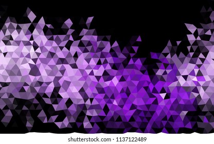 Dark Purple vector polygonal template. Triangular geometric sample with gradient.  The textured pattern can be used for background.