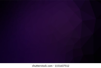 Dark Purple vector polygonal template. Triangular geometric sample with gradient.  The best triangular design for your business.