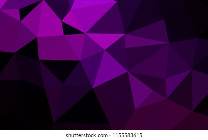 Dark Purple vector polygonal template. Shining illustration, which consist of triangles. The polygonal design can be used for your web site.
