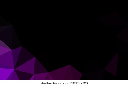 Dark Purple vector polygonal template. An elegant bright illustration with gradient. Triangular pattern for your business design.
