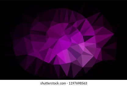 Dark Purple vector polygonal template. Brand new colored illustration in blurry style with gradient. The polygonal design can be used for your web site.