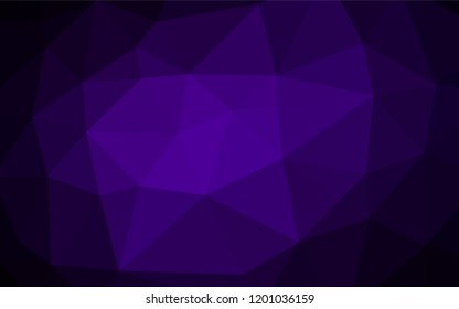 Dark Purple vector polygonal template. A completely new color illustration in a vague style. Triangular pattern for your business design.