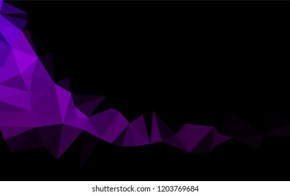 Dark Purple vector polygonal template. A completely new color illustration in a vague style. Triangular pattern for your business design.