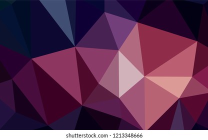 Dark Purple vector polygonal template. Shining colorful illustration with triangles. Triangular pattern for your design.
