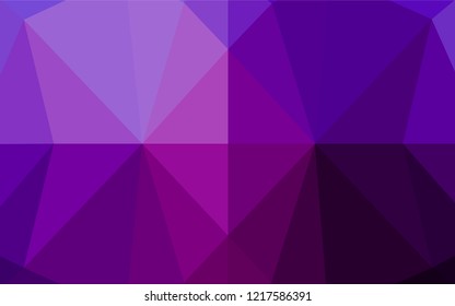 Dark Purple vector polygonal template. Colorful illustration in abstract style with gradient. Triangular pattern for your business design.