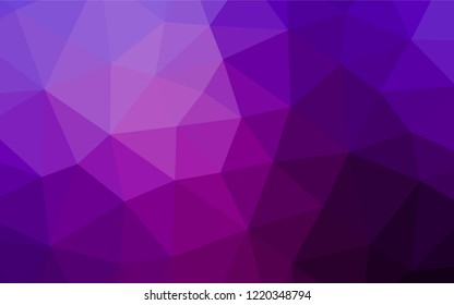 Dark Purple vector polygonal template. Glitter abstract illustration with an elegant design. Triangular pattern for your business design.