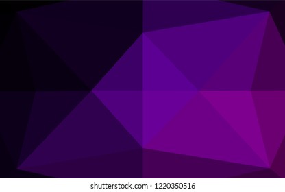 Dark Purple vector polygonal template. A completely new color illustration in a vague style. Triangular pattern for your business design.