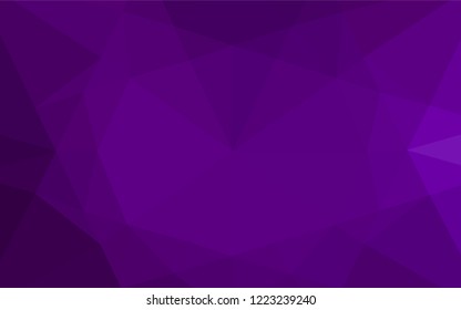 Dark Purple vector polygonal template. Creative geometric illustration in Origami style with gradient. Triangular pattern for your business design.