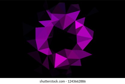 Dark Purple vector polygonal template. Triangular geometric sample with gradient.  Brand new style for your business design.