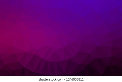 Dark Purple vector polygonal template. Brand new colored illustration in blurry style with gradient. A completely new design for your business.