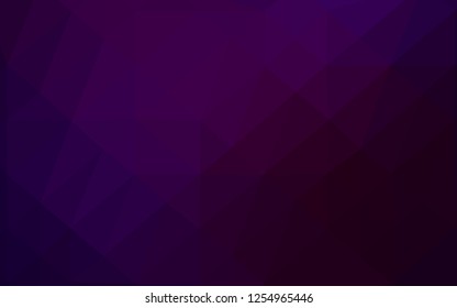 Dark Purple vector polygonal template. A sample with polygonal shapes. The best triangular design for your business.
