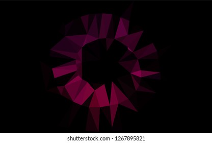 Dark Purple vector polygonal template. Glitter abstract illustration with an elegant design. The textured pattern can be used for background.