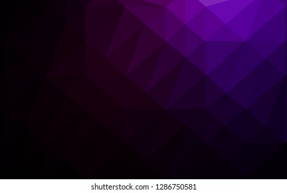 Dark Purple vector polygonal template. Creative illustration in halftone style with gradient. Brand new design for your business.