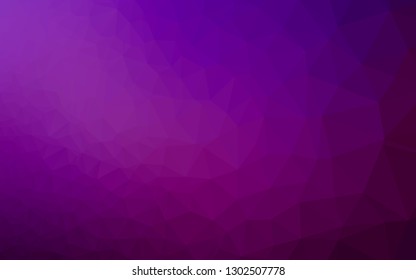 Dark Purple vector polygonal template. Triangular geometric sample with gradient.  Brand new design for your business.