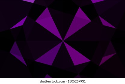 Dark Purple vector polygonal template. Triangular geometric sample with gradient.  The polygonal design can be used for your web site.