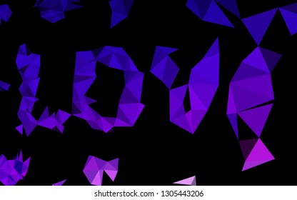 Dark Purple vector polygonal template. Colorful illustration in abstract style with gradient. Brand new style for your business design.