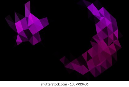 Dark Purple vector polygonal template. Geometric illustration in Origami style with gradient. Brand new style for your business design.