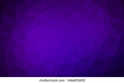 Dark Purple vector polygonal template. Modern geometrical abstract illustration with gradient. The best triangular design for your business.