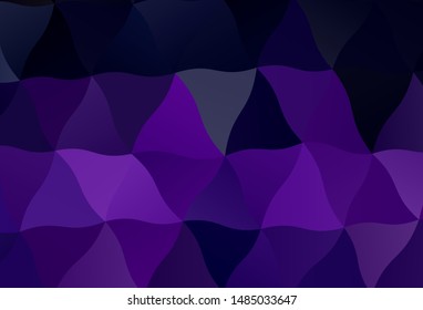 Dark Purple vector polygonal template. Colorful abstract illustration with triangles. Polygonal design for your web site.