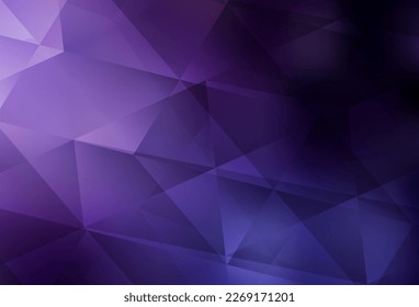 Dark Purple vector polygonal template. Shining polygonal illustration, which consist of triangles. Brand new style for your business design.
