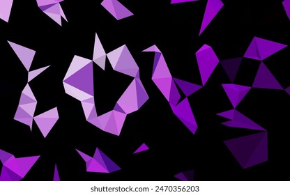 Dark Purple vector polygonal template. Colorful illustration in abstract style with gradient. Triangular pattern for your business design.