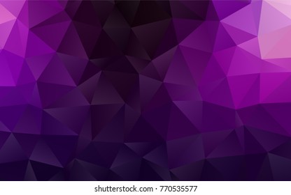 Dark Purple vector polygonal template. Brand-new colored illustration in blurry style with gradient. Triangular pattern for your business design.