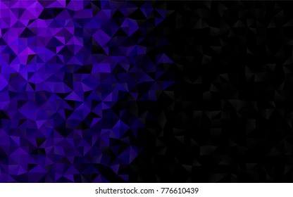 Dark Purple vector polygonal template. Modern geometrical abstract illustration with gradient. The best triangular design for your business.