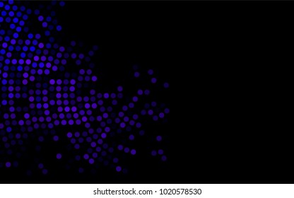 Dark Purple vector red banner with set of circles, dots. Donuts Background. Creative Design Template. Technological halftone illustration.