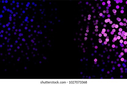 Dark Purple vector red banner with set of circles, dots. Donuts Background. Creative Design Template. Technological halftone illustration.