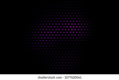 Dark Purple vector red banner with set of circles, dots. Donuts Background. Creative Design Template. Technological halftone illustration.