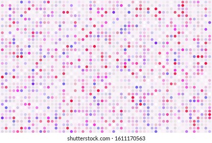 Dark Purple vector red banner with set of circles, dots. Donuts Background. Creative Design Template. Technological halftone illustration.