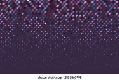 Dark Purple vector red banner with set of circles, dots. Donuts Background. Creative Design Template. Technological halftone illustration.