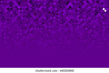 Dark Purple vector red banner with set of circles, dots. Donuts Background. Creative Design Template. Technological halftone illustration.