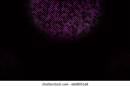 Dark Purple vector red banner with set of circles, dots. Donuts Background. Creative Design Template. Technological halftone illustration.