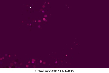 Dark Purple vector red banner with set of circles, dots. Donuts Background. Creative Design Template. Technological halftone illustration.
