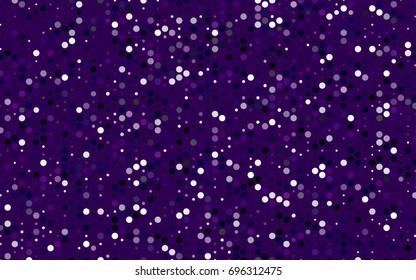 Dark Purple vector red banner with set of circles, dots. Donuts Background. Creative Design Template. Technological halftone illustration.