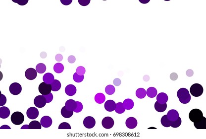 Dark Purple vector red banner with set of circles, dots. Donuts Background. Creative Design Template. Technological halftone illustration.