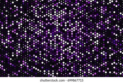 Dark Purple vector red banner with set of circles, dots. Donuts Background. Creative Design Template. Technological halftone illustration.