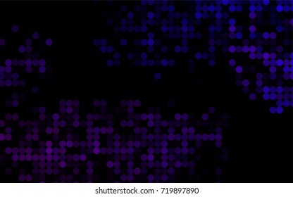 Dark Purple vector red banner with set of circles, dots. Donuts Background. Creative Design Template. Technological halftone illustration.